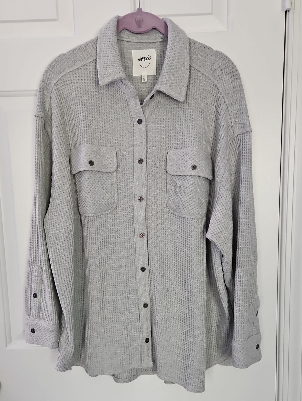 aerie NWT Waffle Knit Shirt-Jacket
